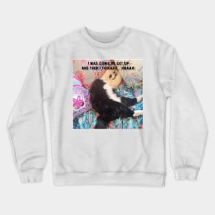 Tuxedo Cat Funny Cute lazy Sleeping Crewneck Sweatshirt